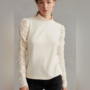 Maeve anthropologie lace sleeve top size small
